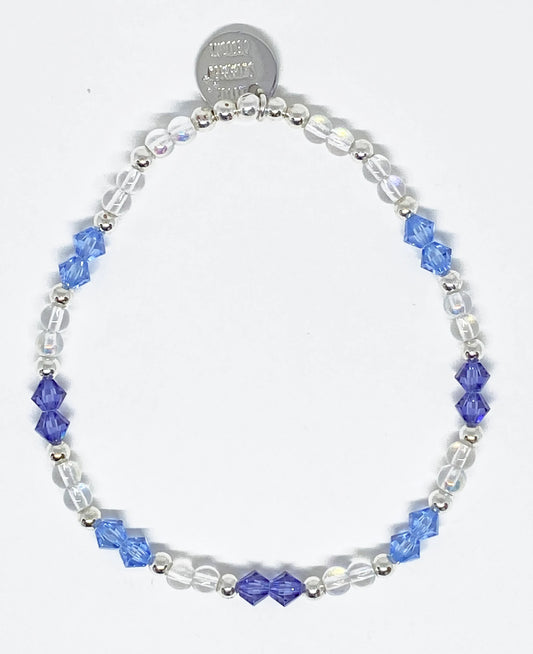 Swarovski Crystal, Crystal Bracelet in Blue Violet - with Tanzanite and Light Sapphire Swarovski Crystals