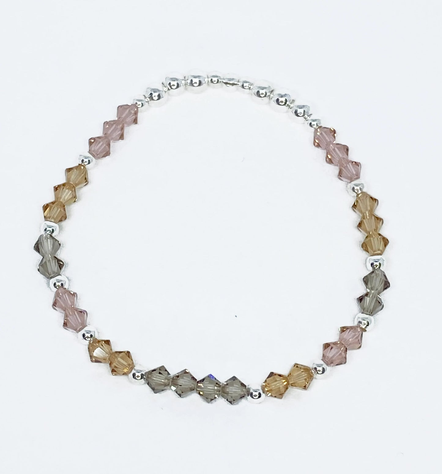 Swarovski Crystal Accent Bracelet in Vintage Rose - with Vintage Rose, Topaz and Greige Swarovski Crystals