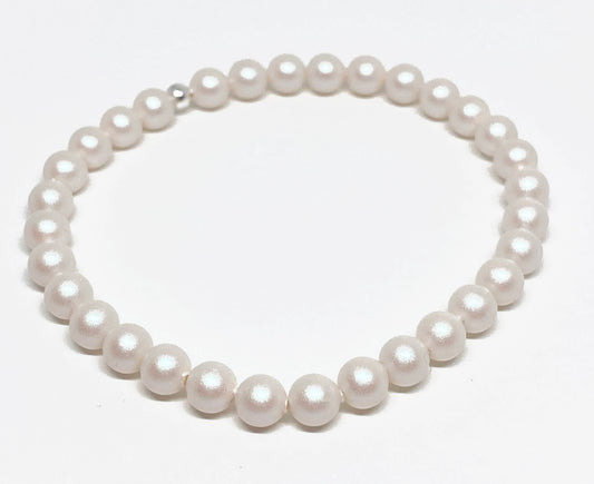 5mm Swarovski Pearl Accent Beaded Bracelet in Pearlescent White