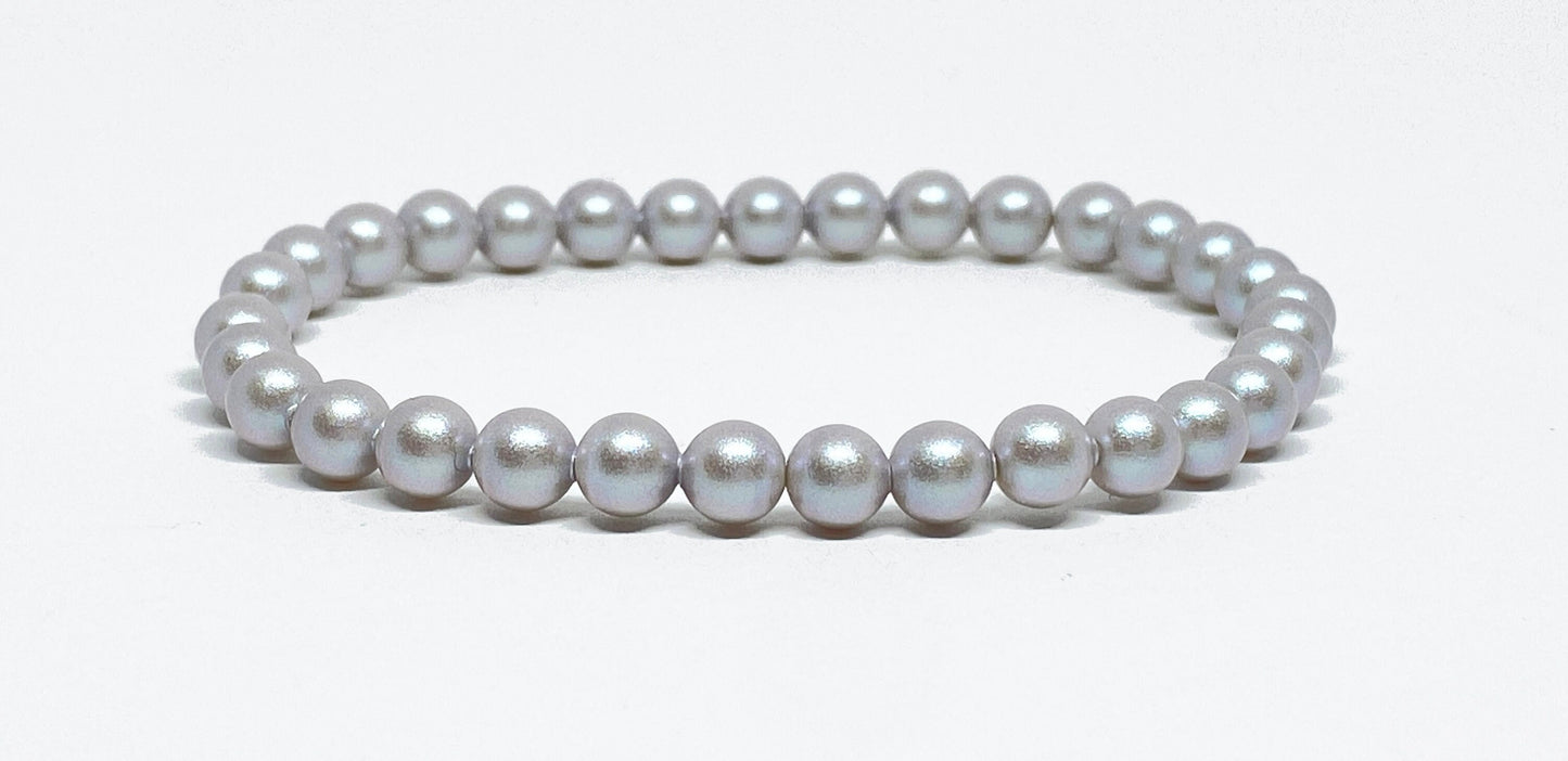 Swarovski Pearl Accent Bead Bracelet in Iridescent Dove Gray