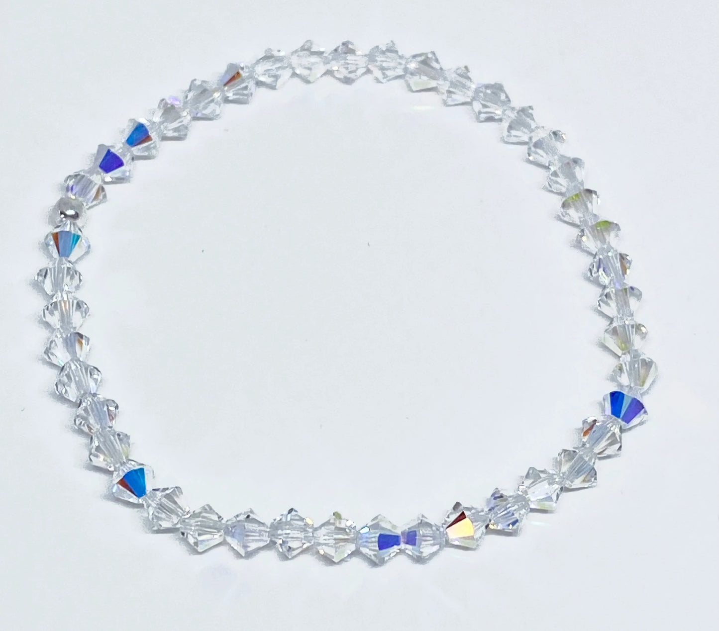 Swarovski Crystal Stretch Solid Accent Bracelet in Crystal AB