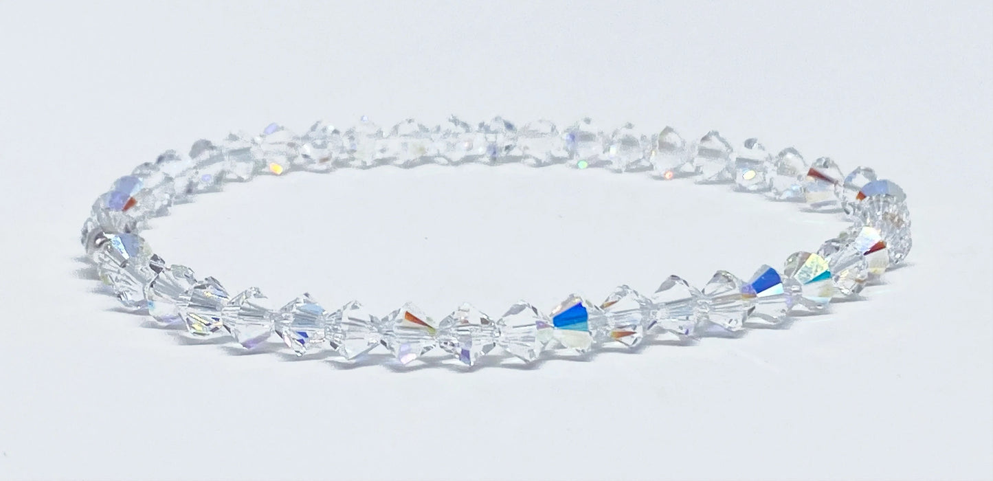 Swarovski Crystal Stretch Solid Accent Bracelet in Crystal AB