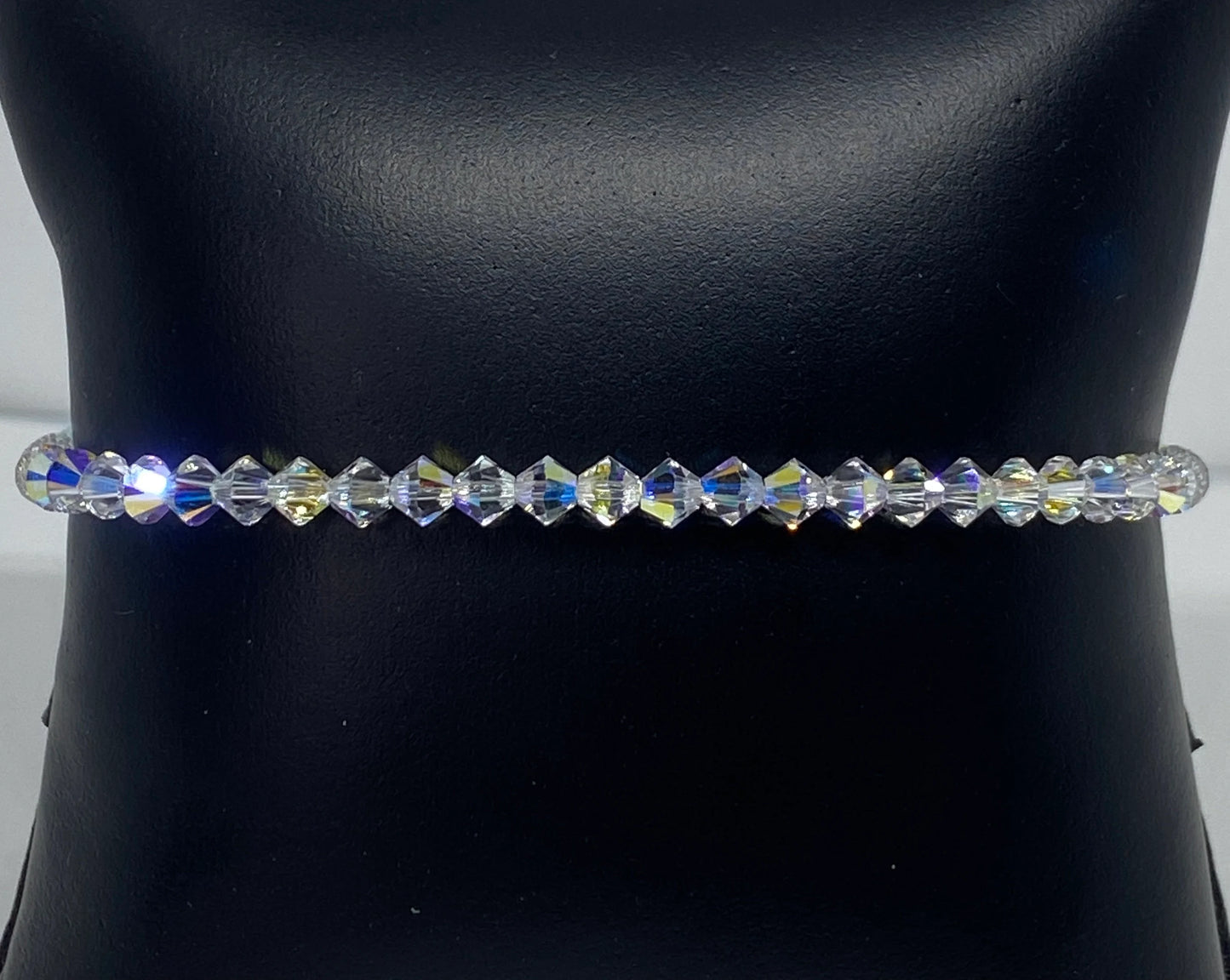 Swarovski Crystal Stretch Solid Accent Bracelet in Crystal AB