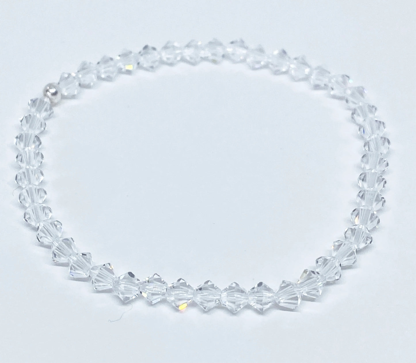 Swarovski Crystal Stretch Solid Accent Bracelet in Crystal Clear