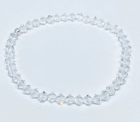 Swarovski Crystal Stretch Solid Accent Bracelet in Crystal Clear