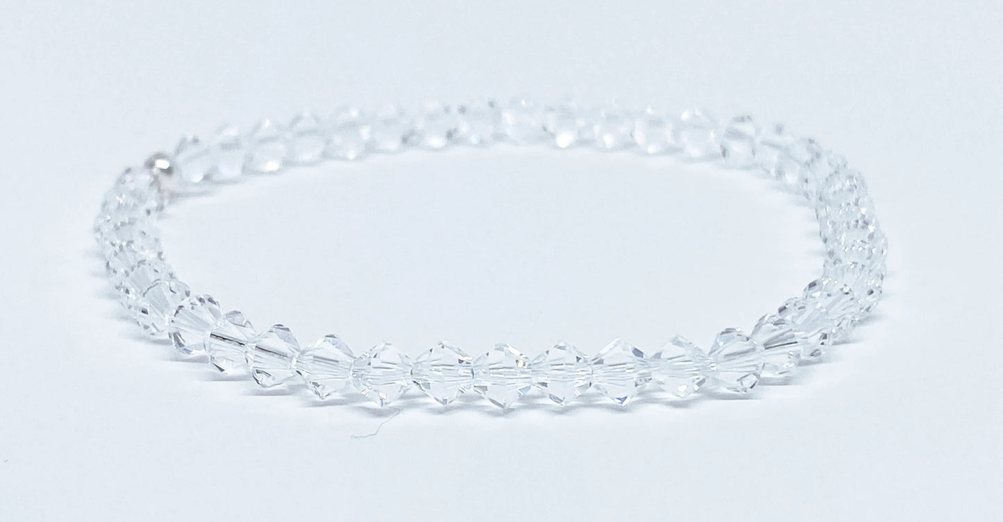 Swarovski Crystal Stretch Solid Accent Bracelet in Crystal Clear