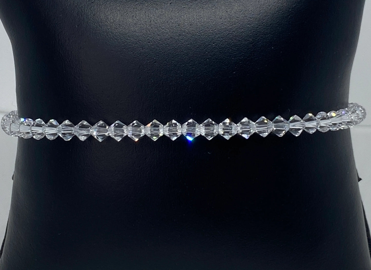 Swarovski Crystal Stretch Solid Accent Bracelet in Crystal Clear