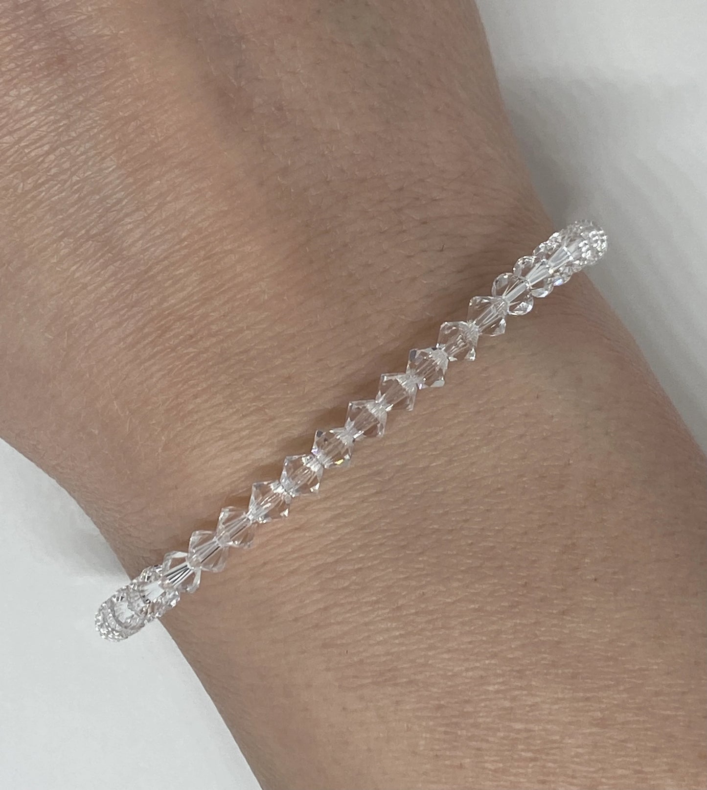 Swarovski Crystal Stretch Solid Accent Bracelet in Crystal Clear