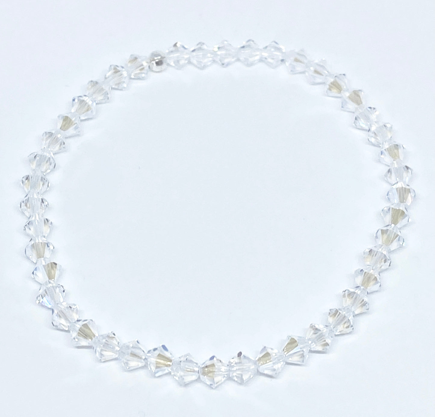 Swarovski Crystal Stretch Solid Accent Bracelet in Crystal Moonlight