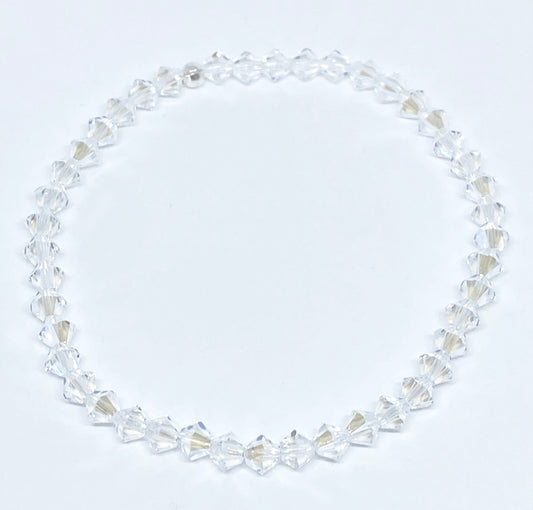 Swarovski Crystal Stretch Solid Accent Bracelet in Crystal Moonlight