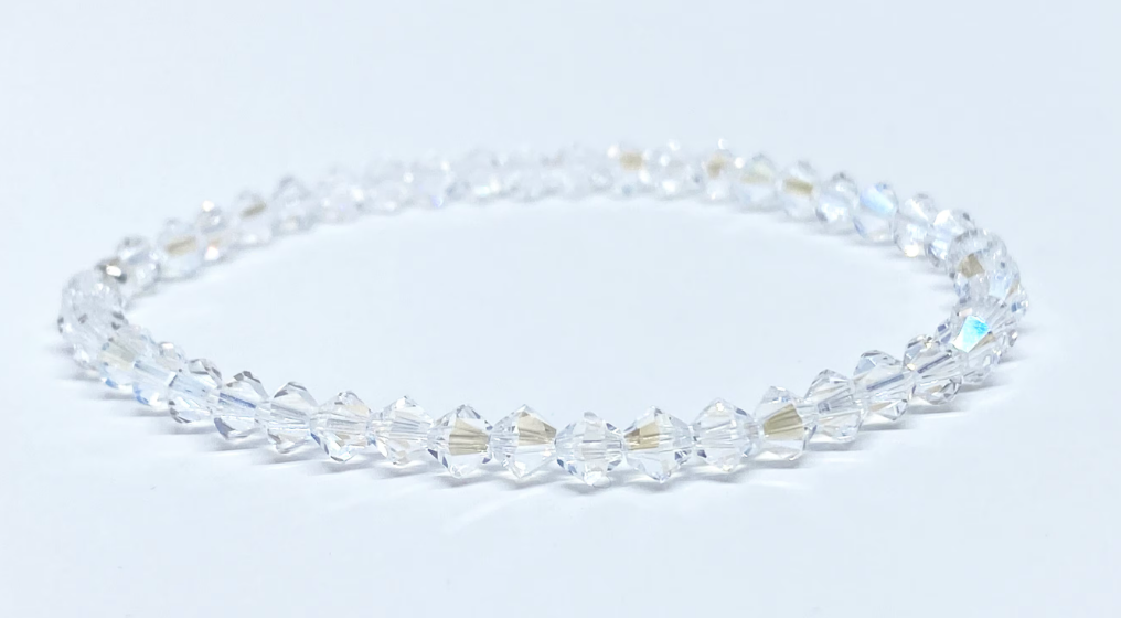 Swarovski Crystal Stretch Solid Accent Bracelet in Crystal Moonlight