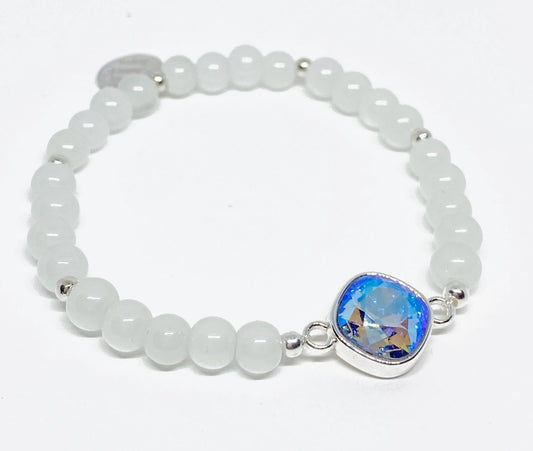 Swarovski Crystal 10mm Cushion Crystal in Light Sapphire Shimmer