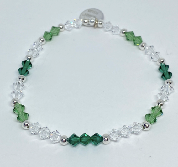 Swarovski Crystal Stretch Accent Bracelet in Emerald Green - Perfect for St Patricks Day