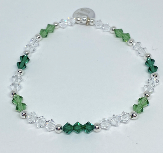Swarovski Crystal Stretch Accent Bracelet in Emerald Green - Perfect for St Patricks Day