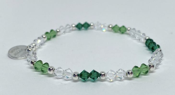 Swarovski Crystal Stretch Accent Bracelet in Emerald Green - Perfect for St Patricks Day