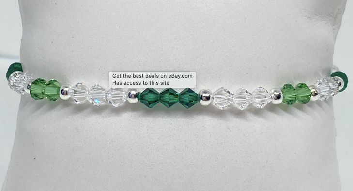 Swarovski Crystal Stretch Accent Bracelet in Emerald Green - Perfect for St Patricks Day