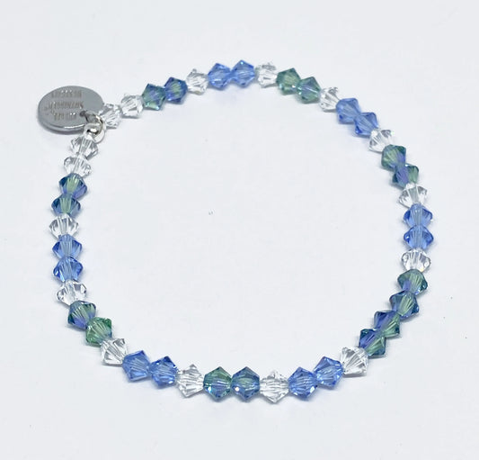 Swarovski Crystal Accent Bracelet in Light Sapphire and Chrysolite