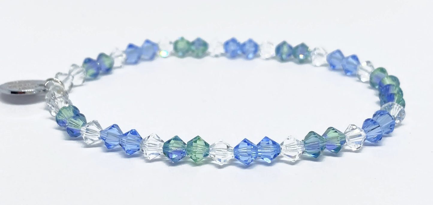 Swarovski Crystal Accent Bracelet in Light Sapphire and Chrysolite