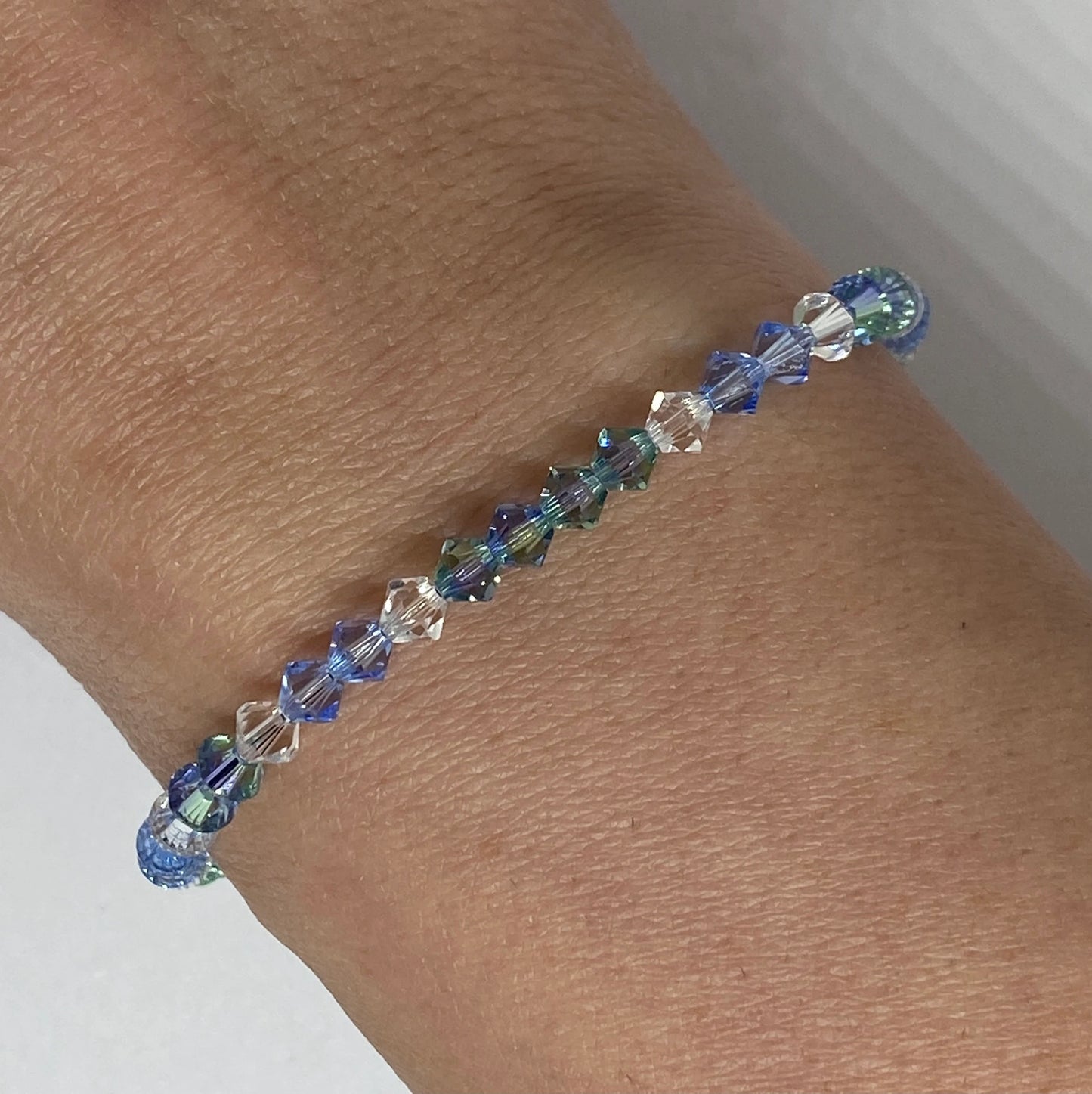 Swarovski Crystal Accent Bracelet in Light Sapphire and Chrysolite