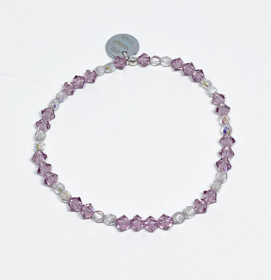 Swarovski Crystal Stretch Accent Bracelet in Light Amethyst