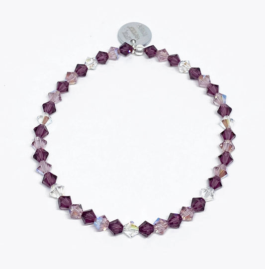 Swarovski Crystal Beaded Bracelet in Amethyst Shimmer