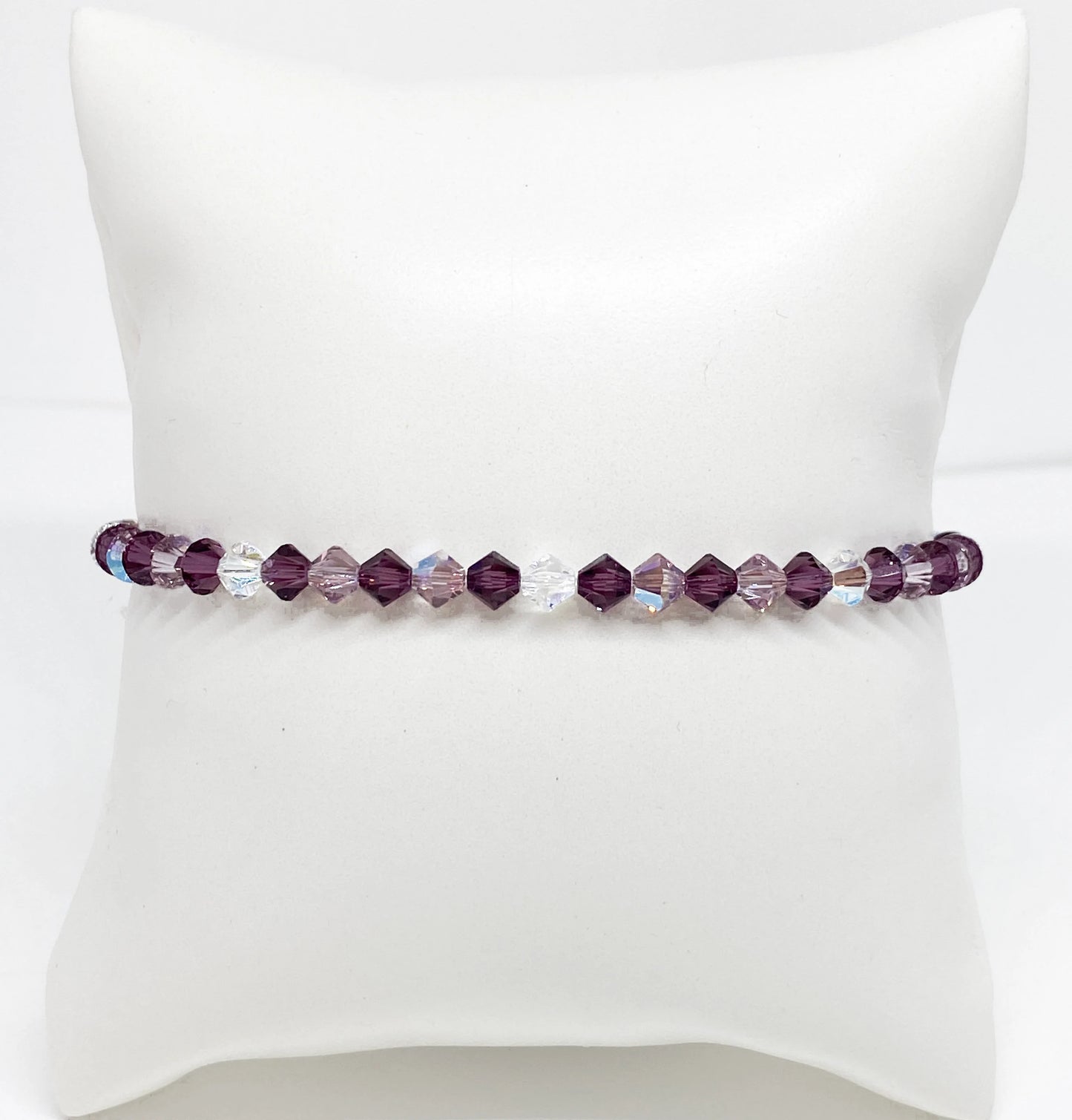 Swarovski Crystal Beaded Bracelet in Amethyst Shimmer