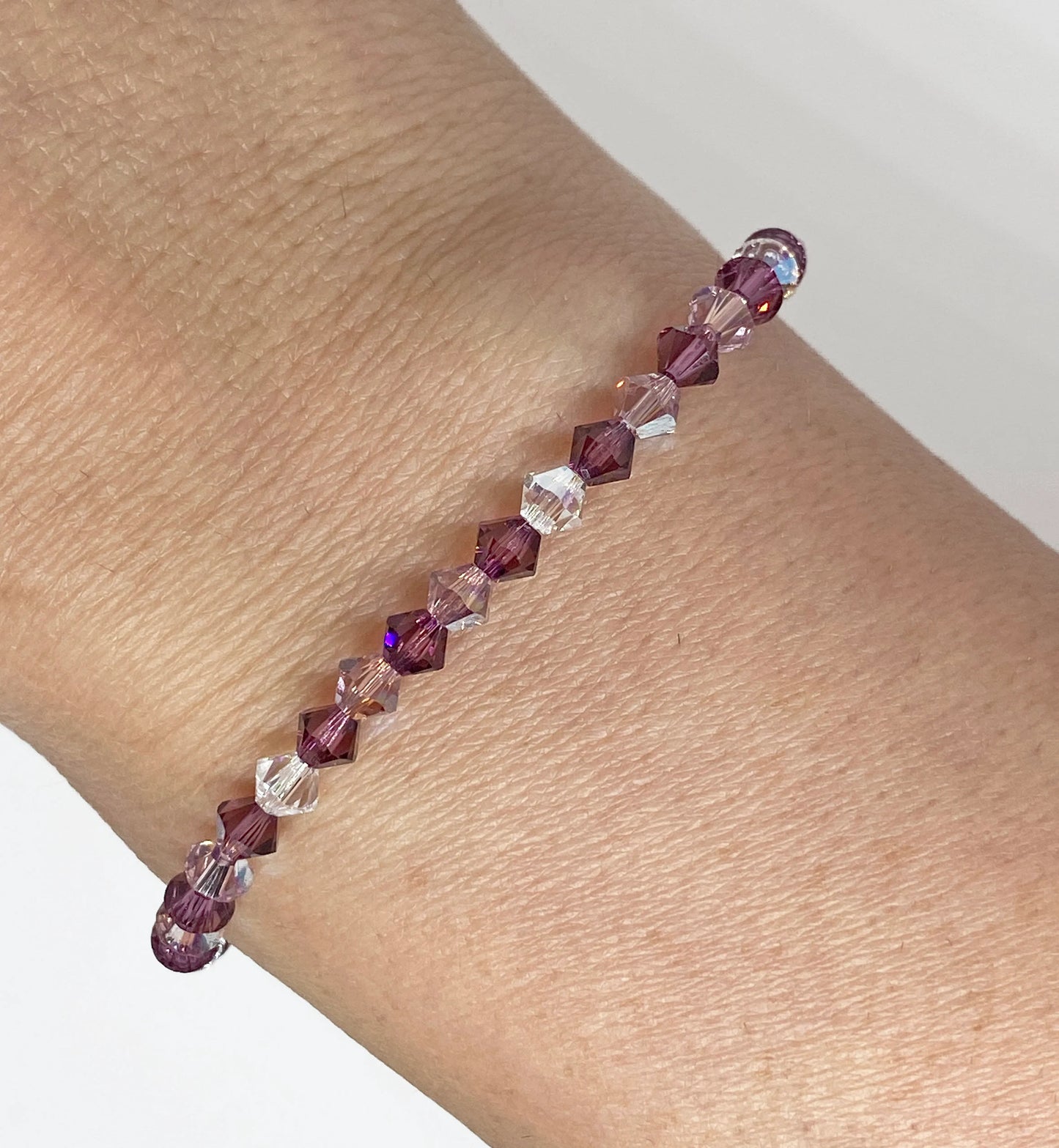 Swarovski Crystal Beaded Bracelet in Amethyst Shimmer