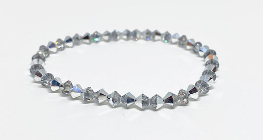 Swarovski Crystal Stretch Solid Accent Bracelet in Comet Argent