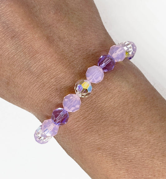 Swarovski Crystal Stretch 8mm Accent Bracelet in Light Pastels