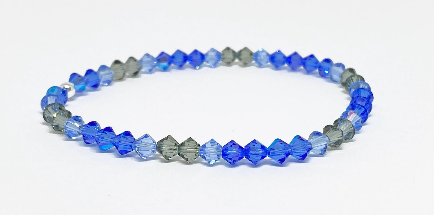Swarovski Crystal Beaded Bracelet in Sapphire Shimmer