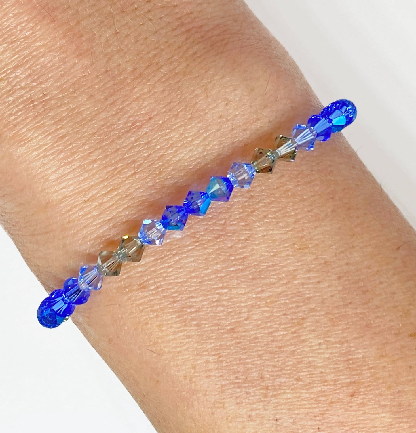 Swarovski Crystal Beaded Bracelet in Sapphire Shimmer