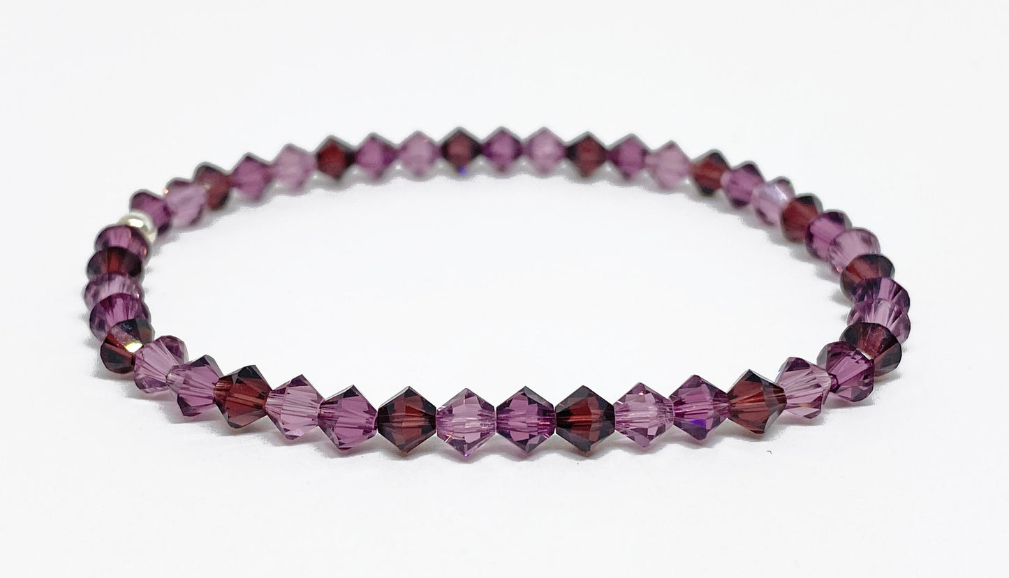 Swarovski Crystal Accent Bracelet Purple Passion - with Burgundy, Iris, and Amethyst Swarovski Crystals