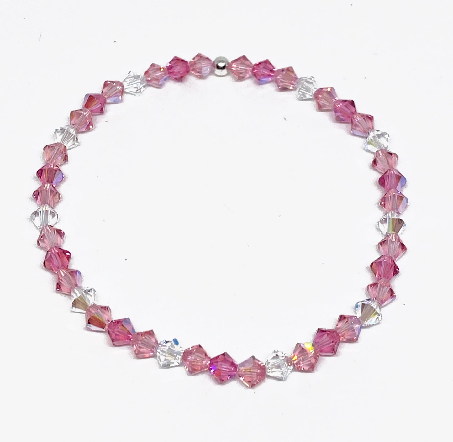 Swarovski Crystal Bracelet in Prettiest Pink - with Rose Shimmer, Light Rose Shimmer, and Crystal Shimmer Swarovski Crystals