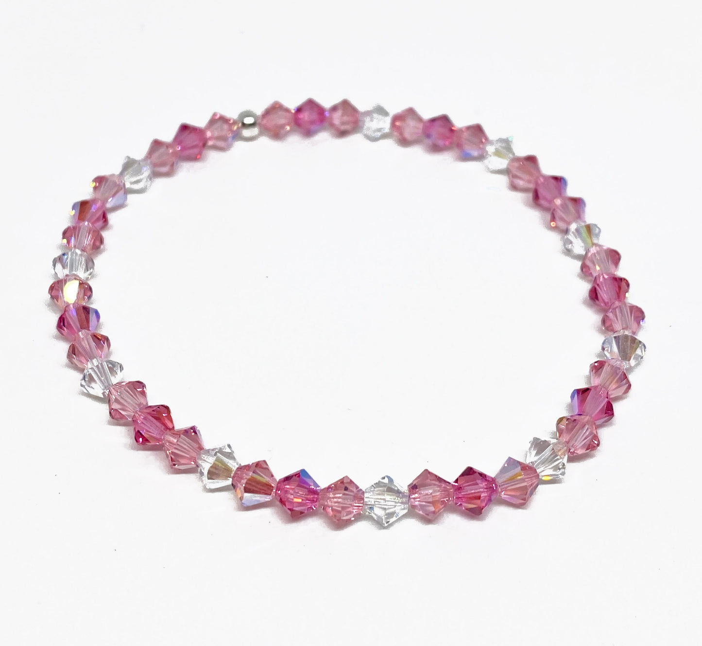 Swarovski Crystal Bracelet in Prettiest Pink - with Rose Shimmer, Light Rose Shimmer, and Crystal Shimmer Swarovski Crystals