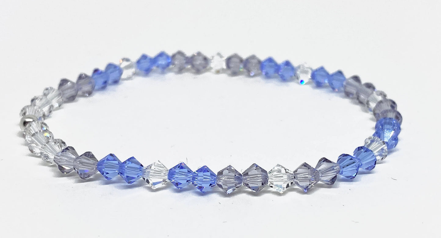 Swarovski Crystal Accent Bracelet in Purple Alexandrite, Smoky Mauve, and Crystal Clear