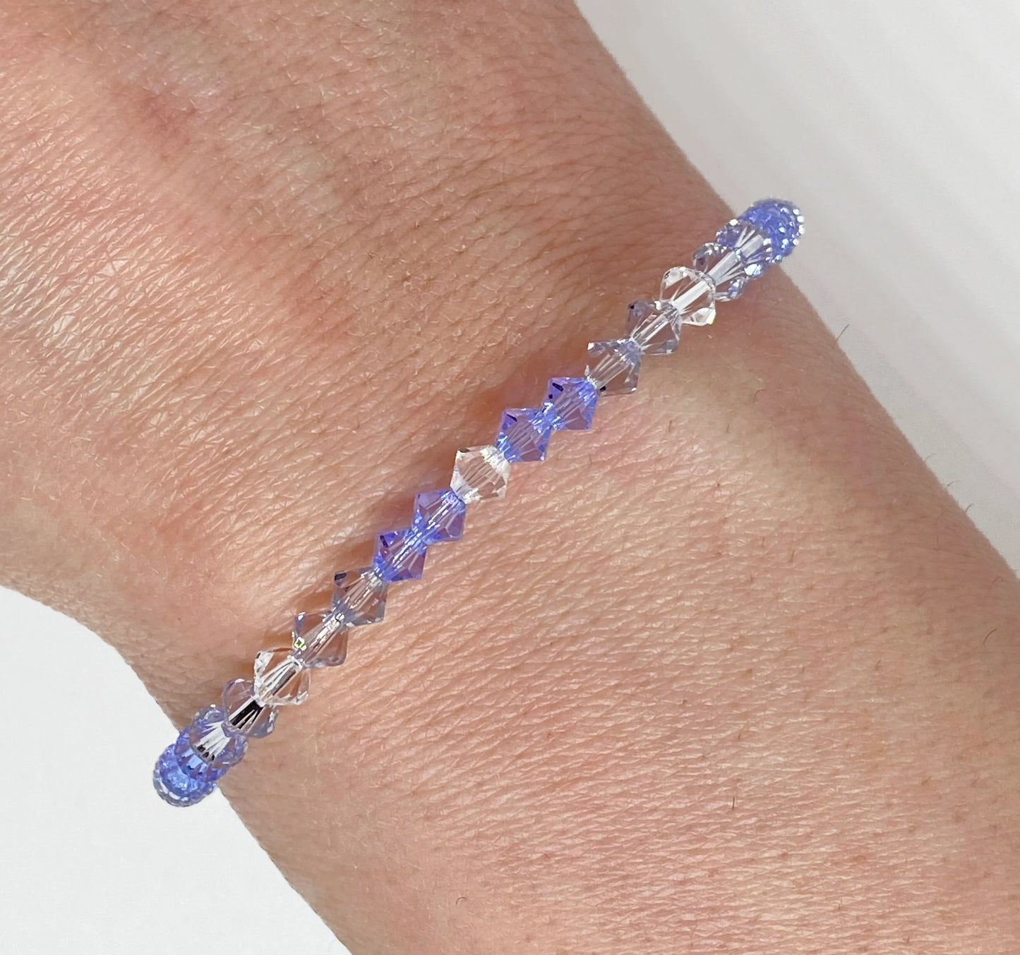 Swarovski Crystal Accent Bracelet in Purple Alexandrite, Smoky Mauve, and Crystal Clear