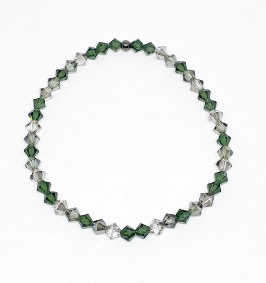 Swarovski Crystal Accent Bracelet in Tourmaline Satin - Tourmaline Green and Black Diamond