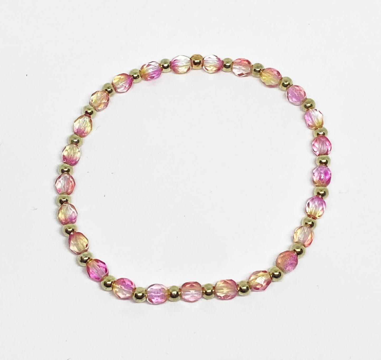Polished Crystal Accent Bracelet in Pink Lemonade