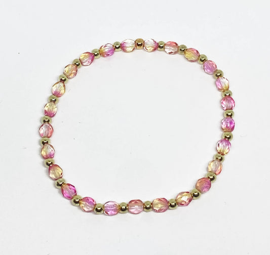 Polished Crystal Accent Bracelet in Pink Lemonade