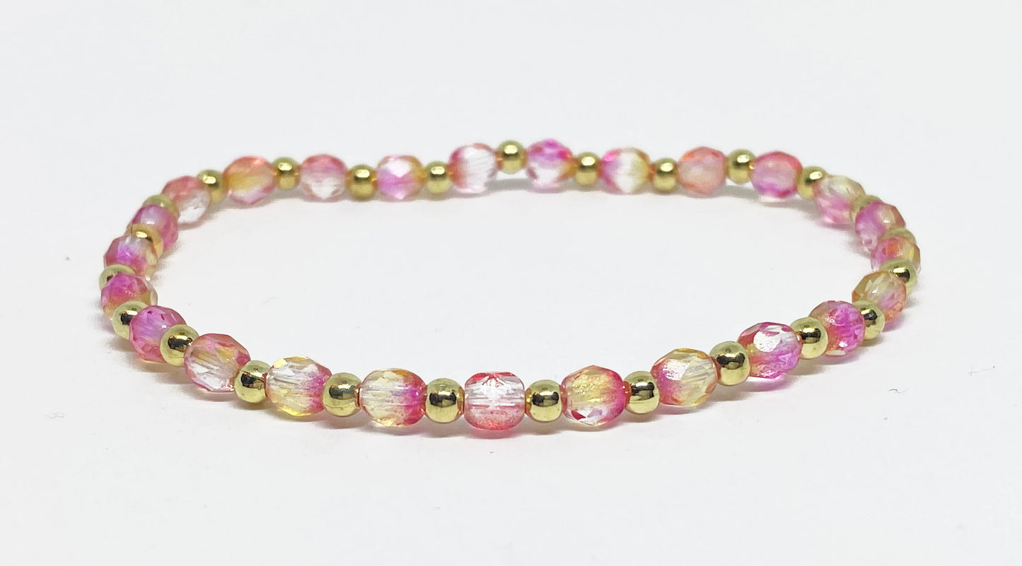 Polished Crystal Accent Bracelet in Pink Lemonade