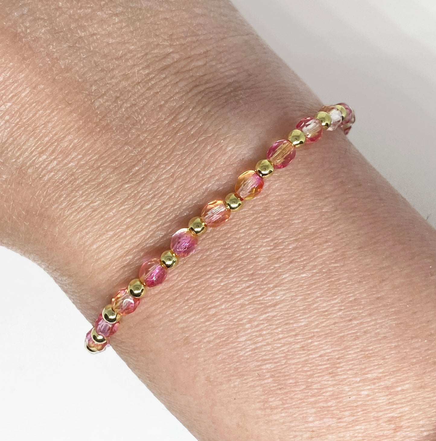 Polished Crystal Accent Bracelet in Pink Lemonade