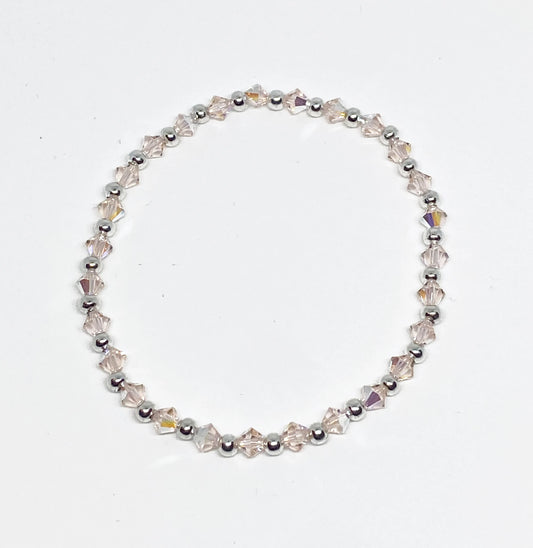 Swarovski Crystal Accent Bracelet in Silk Aurora with Silver Accents
