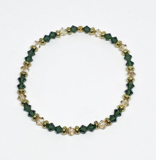 Swarovski Crystal Accent Bracelet in Tourmaline Green and Gold