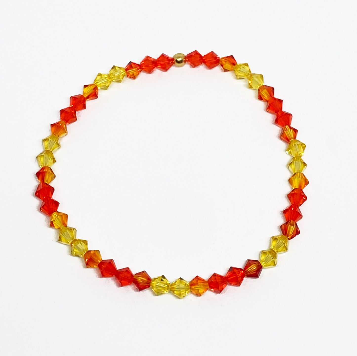 Swarovski Crystal Stretch Accent Bracelet in Summer Sunset - with Fire Opal, and Topaz Swarovski Crystals