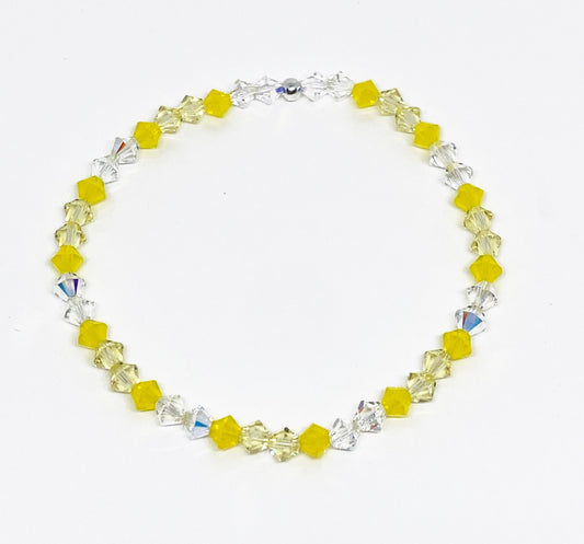 Swarovski Crystal Stretch Accent Bracelet in Sunshine - with Yellow Opal and Jonquil Swarovski Crystals