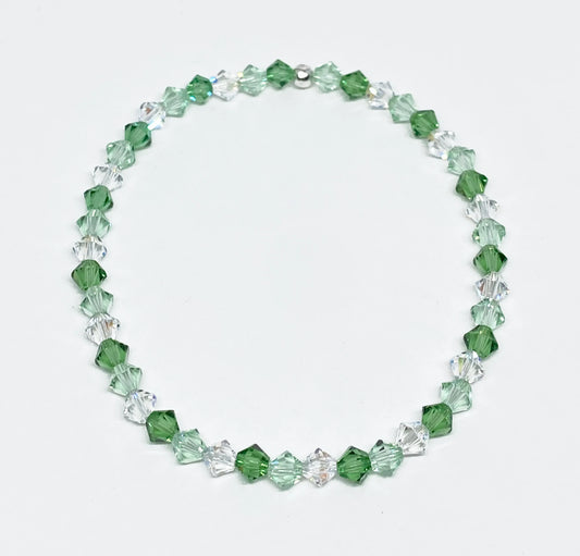 Swarovski Crystal Stretch Accent Bracelet in Limeade - with Erinite and Chrysolite Swarovski Crystals