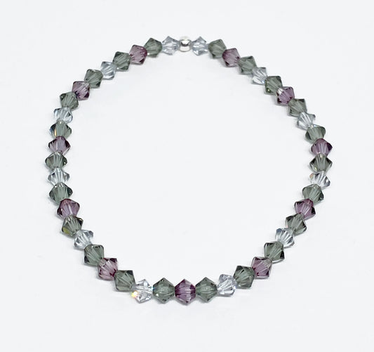 Swarovski Crystal Stretch Accent Bracelet in Antiqued Pink and Gray