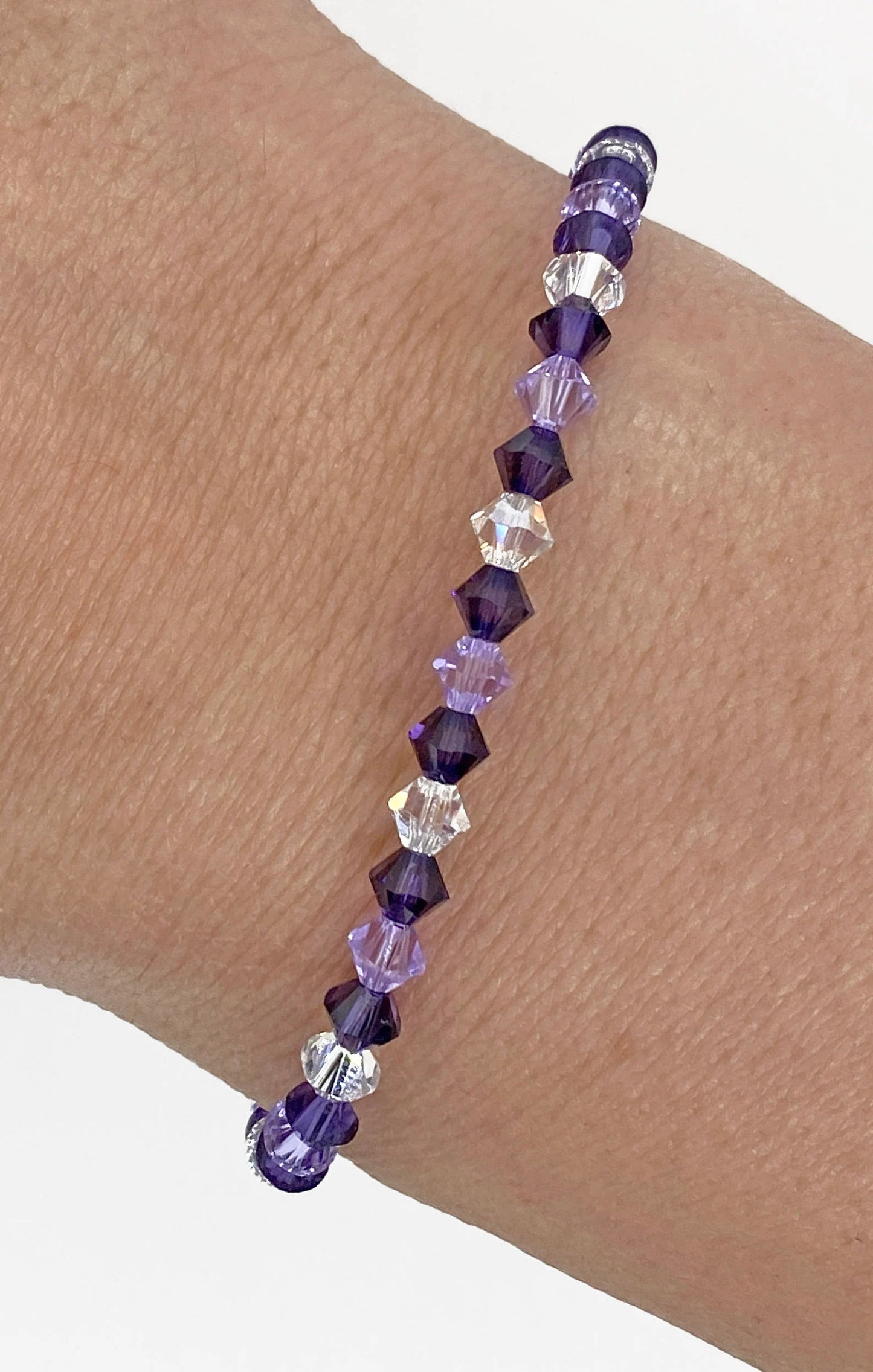 Swarovski Crystal Stretch Accent Bracelet in Purple Violet