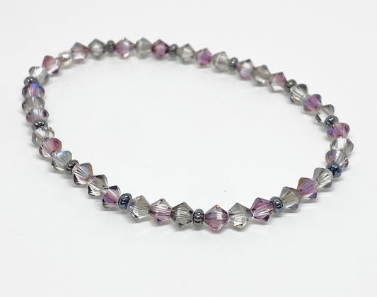 Swarovski Crystal Stretch Accent Bracelet in Lilac Satin