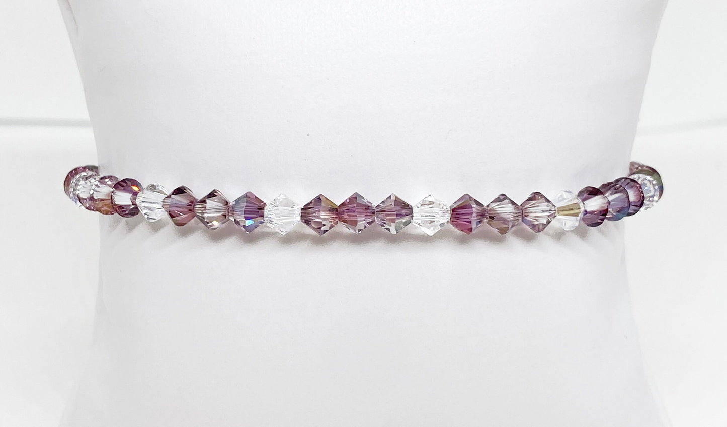 Swarovski Crystal Accent Bracelet in Moonlight Lilac - with Lilac and Clear Swarovski Crystals